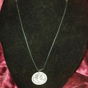 Shark silhouette with adjustable hemp necklace